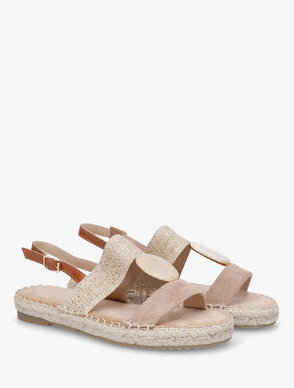 Nu-pieds bi-matière à bijou marbré - Taupe - 4