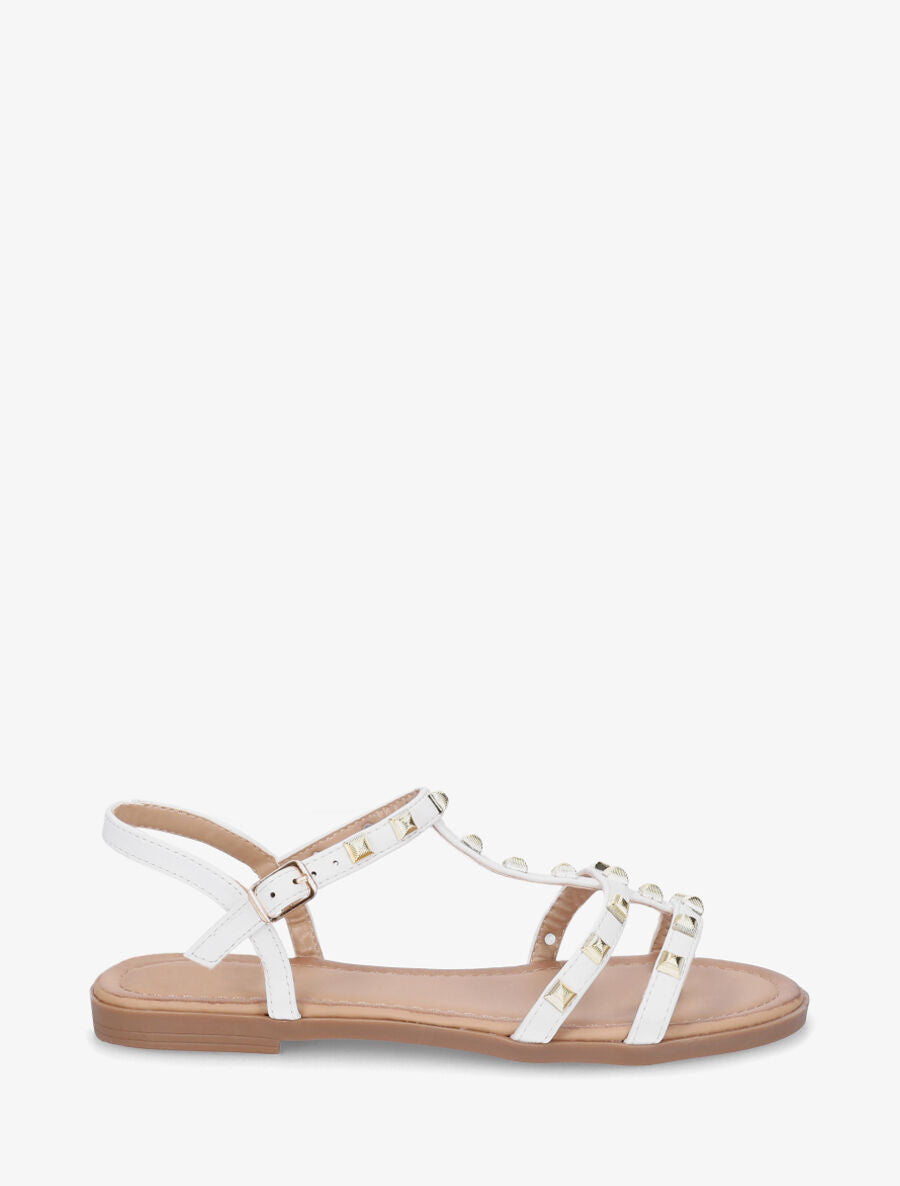 Nu-pieds plats cloutés - Blanc - 5
