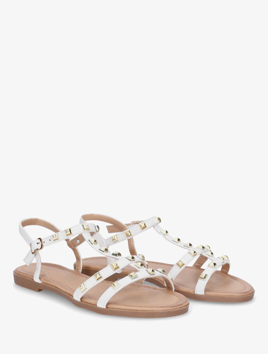 Nu-pieds plats cloutés - Blanc - 4