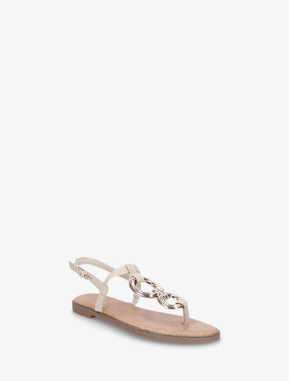 Nu-pieds en bride T à bijoux - Beige - 2