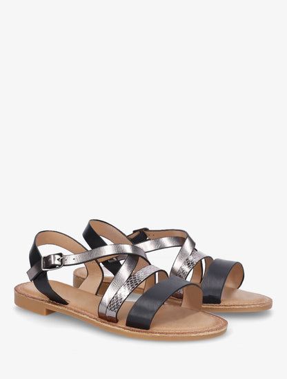 Nu-pieds fantaisies à brides croisées - Noir - 4