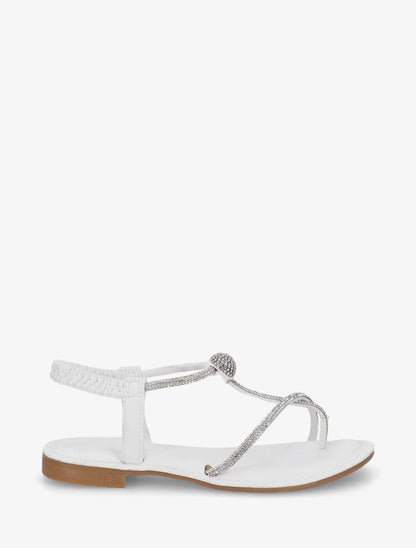 Nu-pieds en simili à strass - Blanc - 5