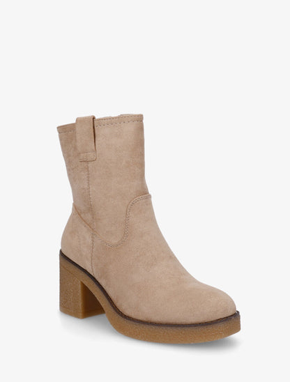 Bottines classiques en suédine - Beige foncé - 2
