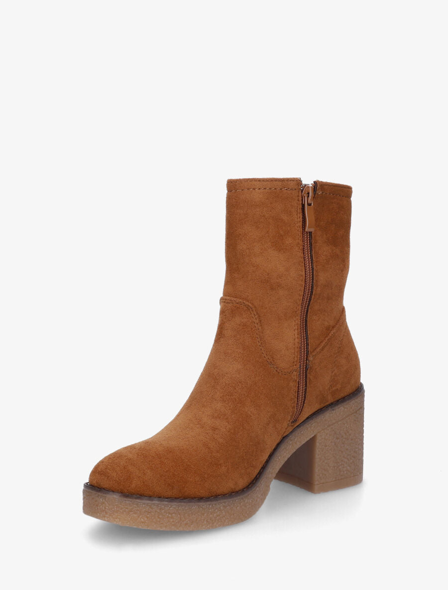 Bottines classiques en suédine - Camel - 3