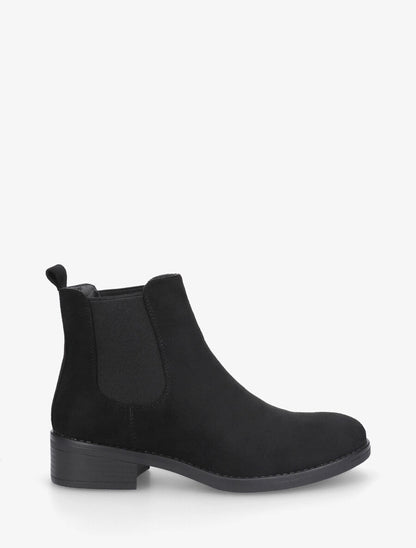 Bottines élastiquées en suédine - Noir - 5