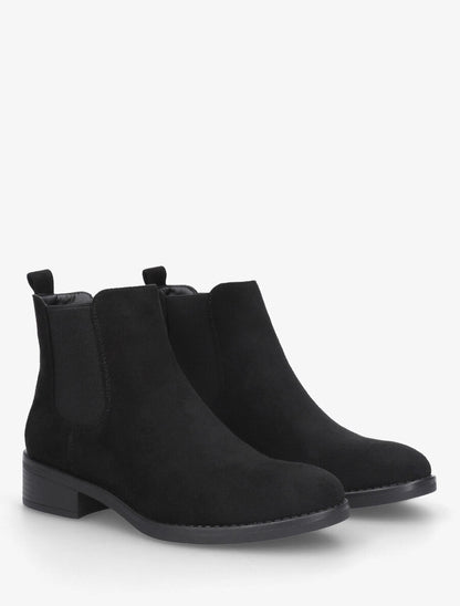 Bottines élastiquées en suédine - Noir - 4
