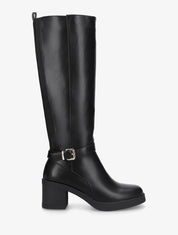 Bottes classiques en simili et talon - Noir - 1