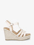 Sandales compensées à plateforme effet raphia - Beige - 1