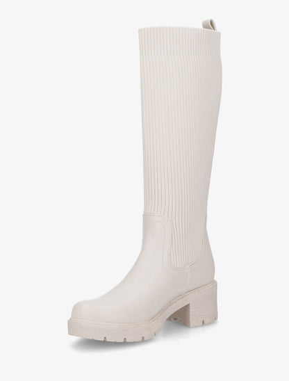 Bottes style chaussettes - Beige - 3