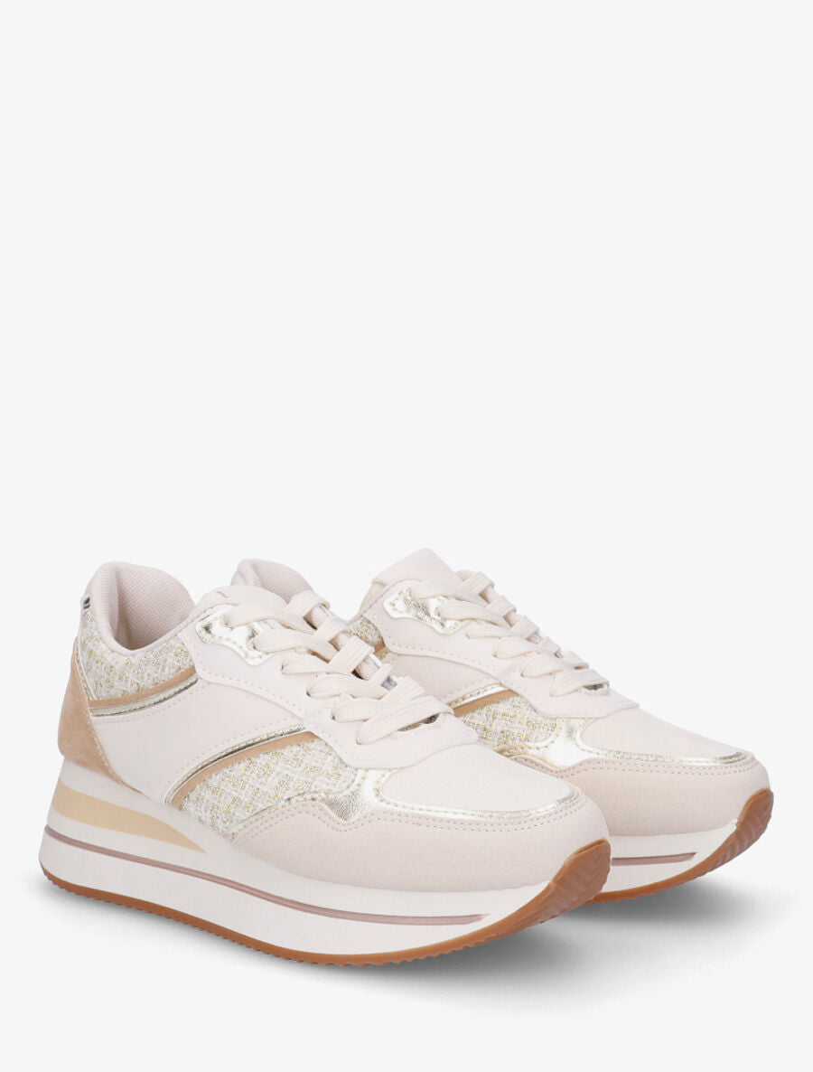 Baskets compensées fantaisies - Beige - 4