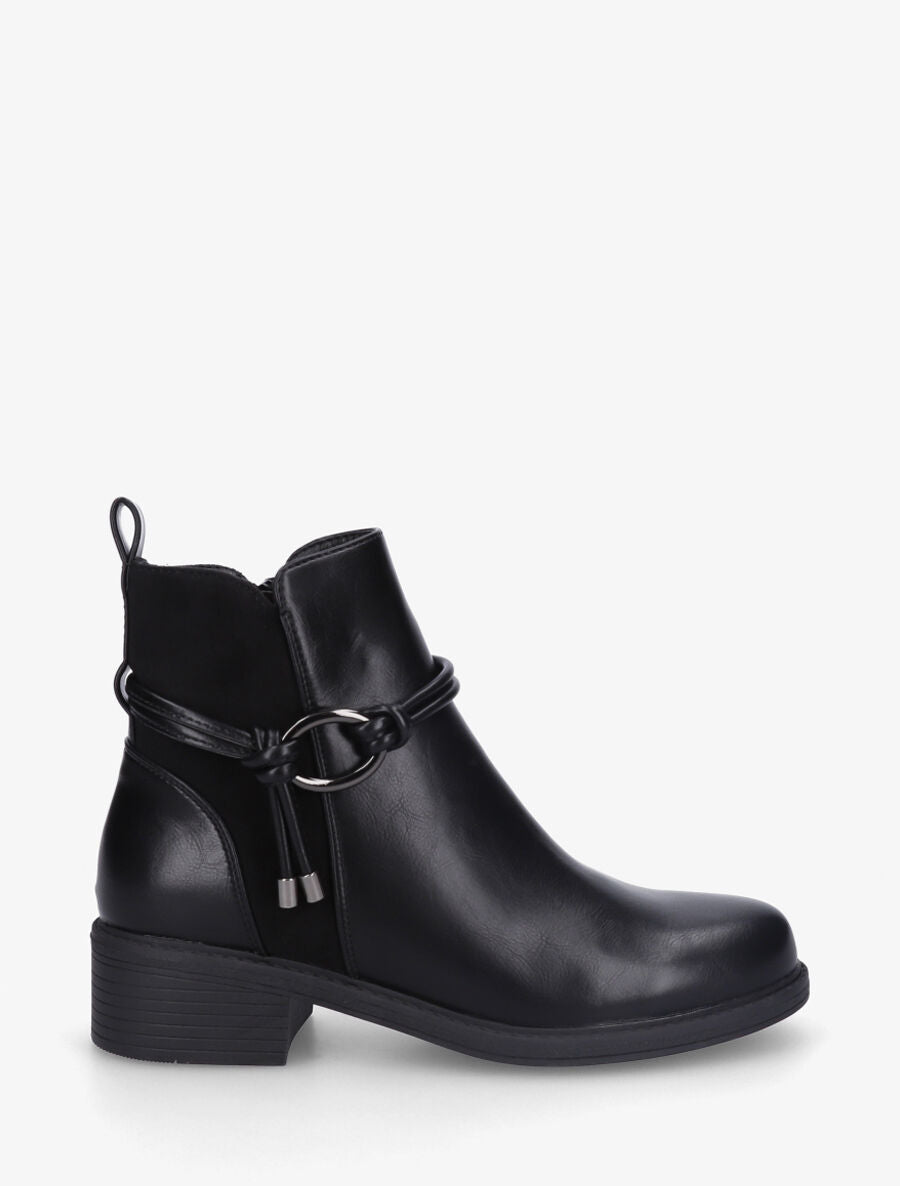 Bottines unies bi-matière - Noir - 5
