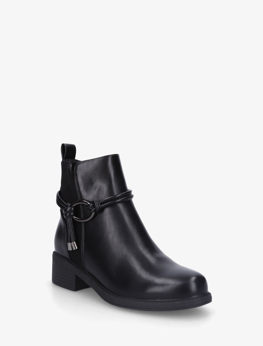 Bottines unies bi-matière - Noir - 2