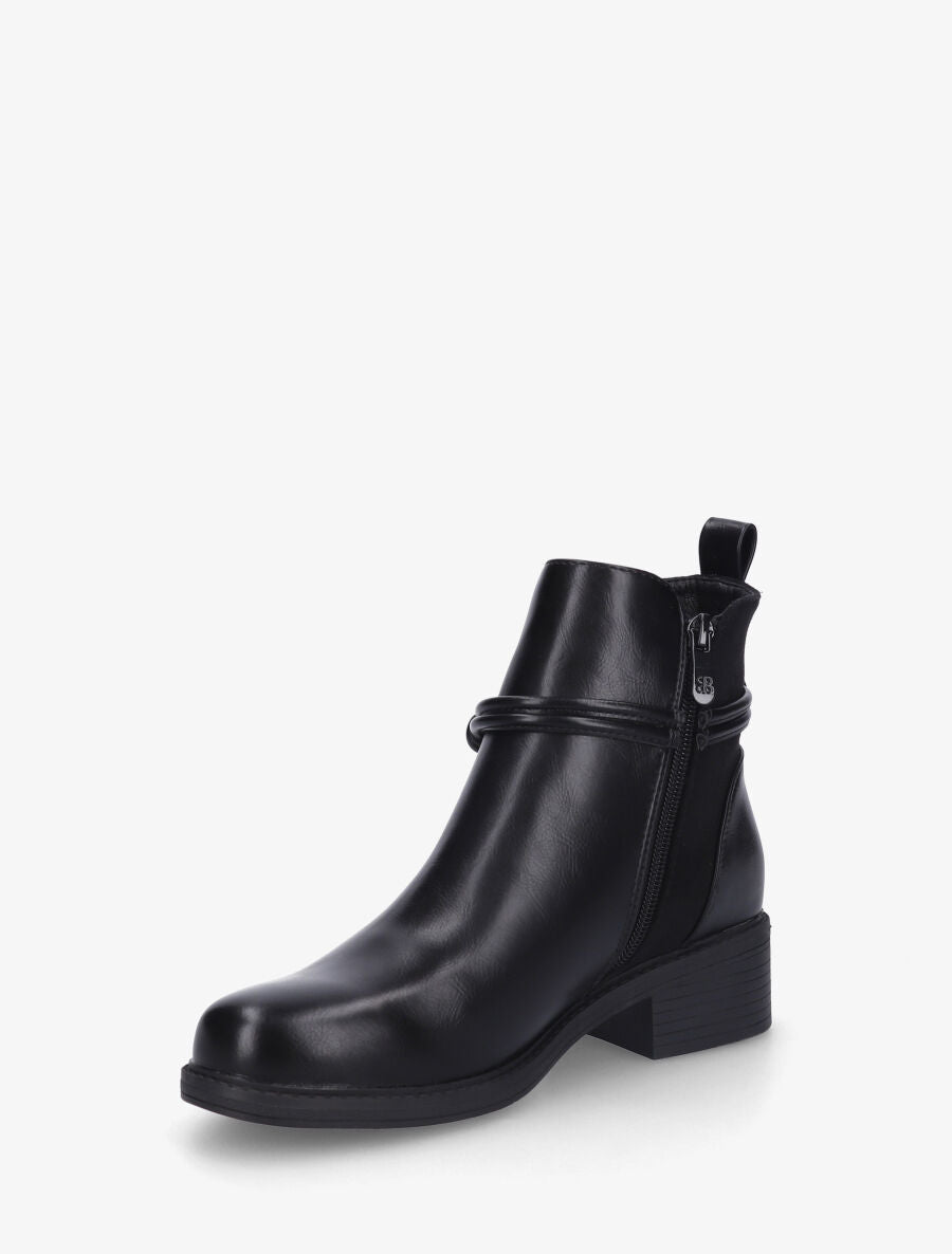 Bottines unies bi-matière - Noir - 3
