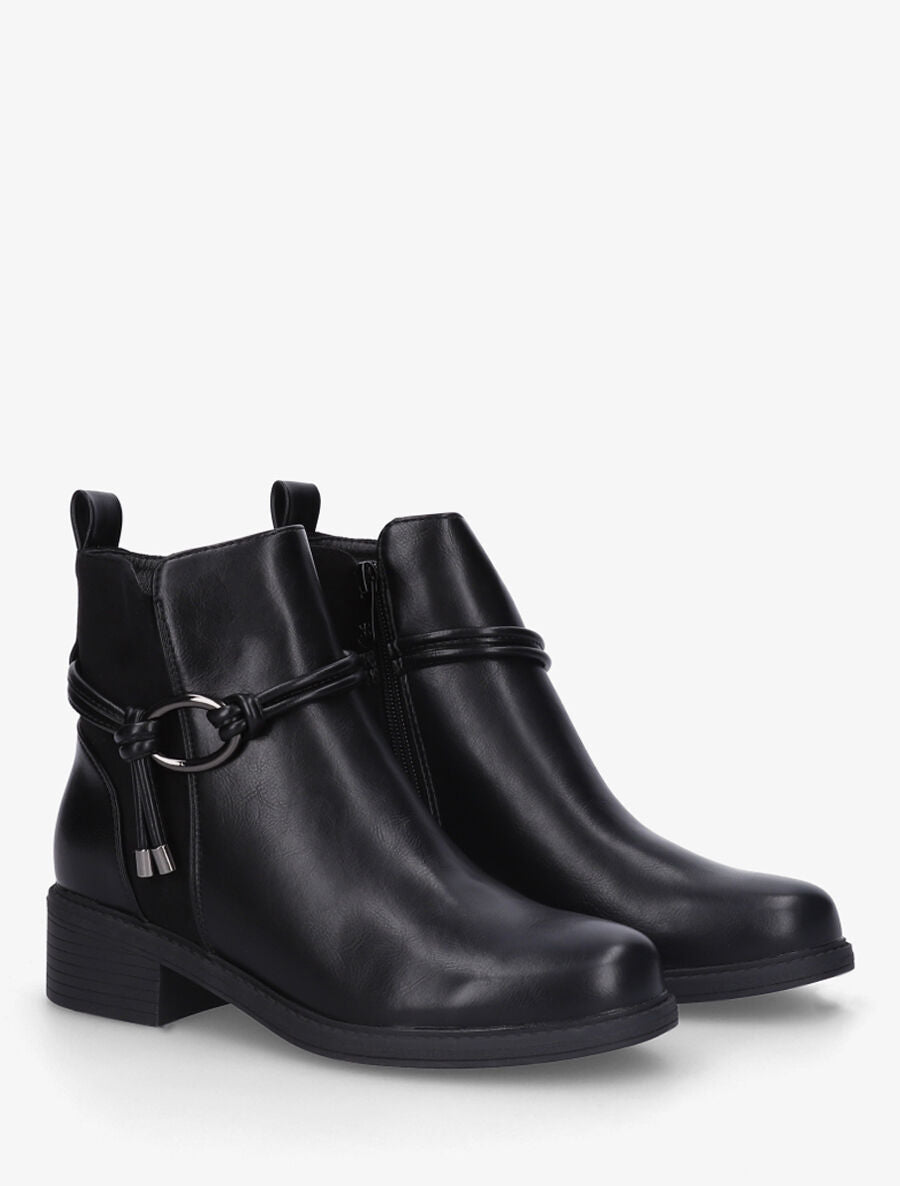 Bottines unies bi-matière - Noir - 4