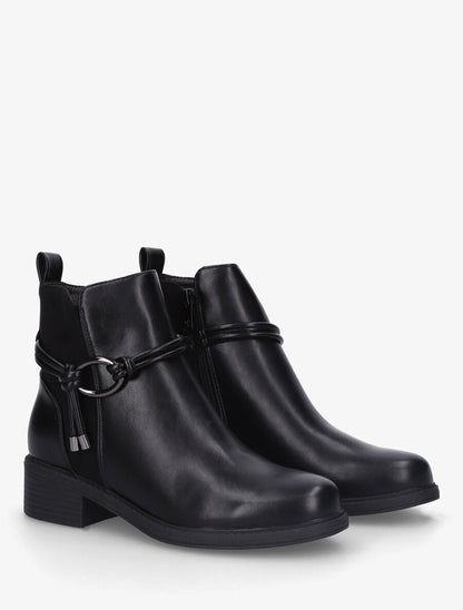Bottines unies bi-matière - Noir - 4