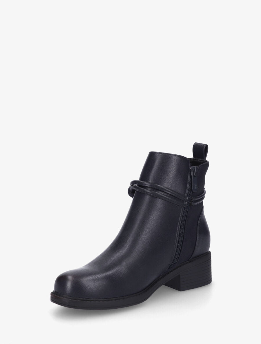 Bottines unies bi-matière - Marine - 3