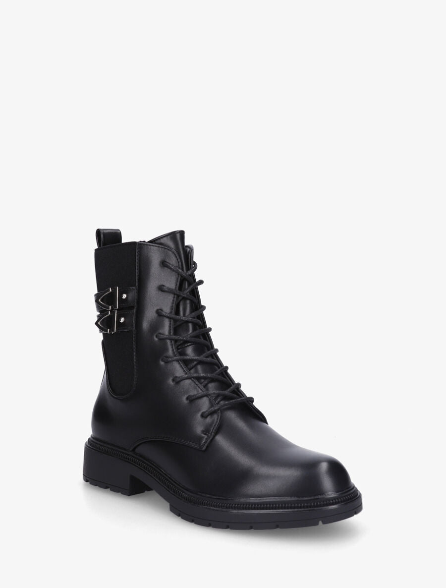 Bottines élastiquées à lacets - Noir - 2