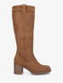 Bottes en suédine brodées - Camel - 1