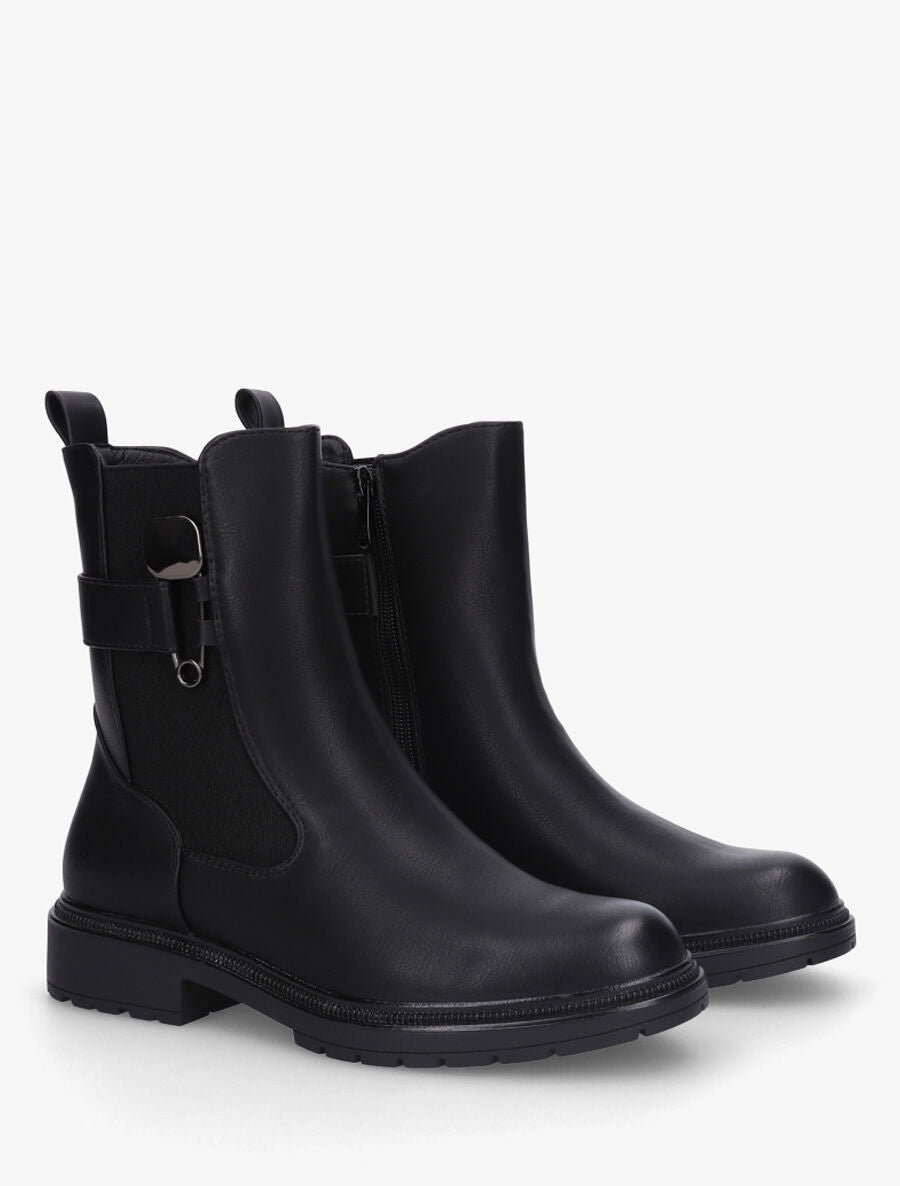Bottines à empiècement métallique - Noir - 4