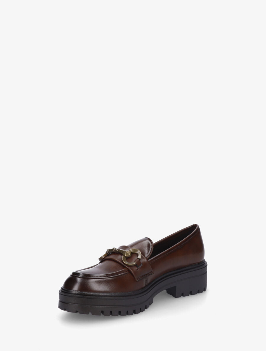 Mocassins à brides stylisées - Marron - 3