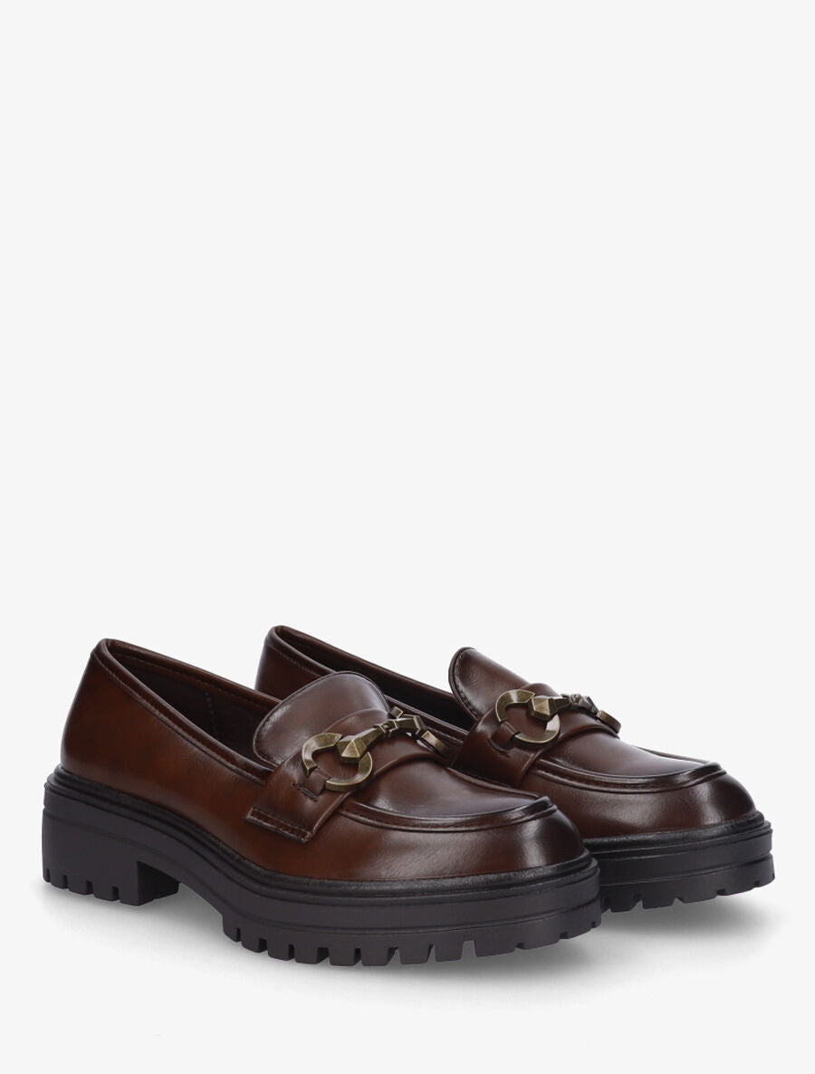 Mocassins à brides stylisées - Marron - 4