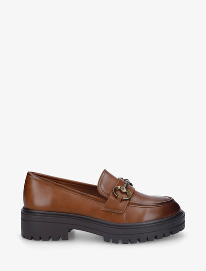 Mocassins à brides stylisées - Camel - 5