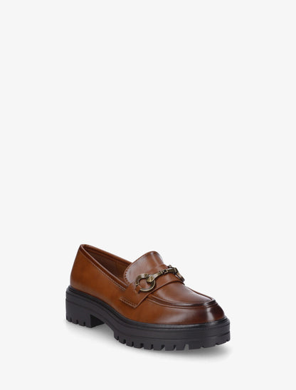Mocassins à brides stylisées - Camel - 2