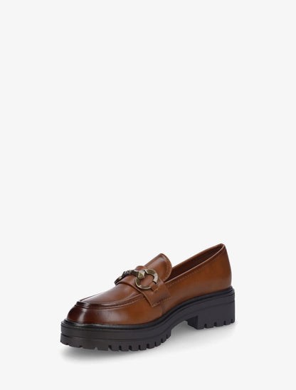 Mocassins à brides stylisées - Camel - 3