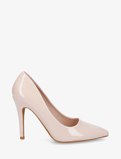 Escarpins vernis à talon aiguille - Beige - 5