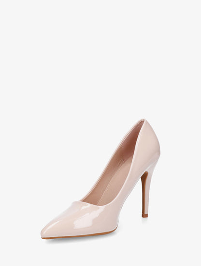 Escarpins vernis à talon aiguille - Beige - 3