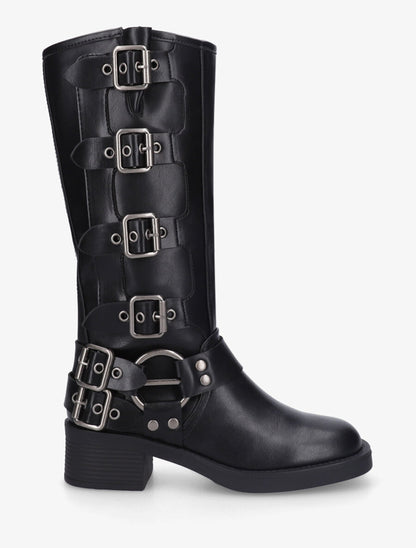Bottes en simili style rock - Noir - 5
