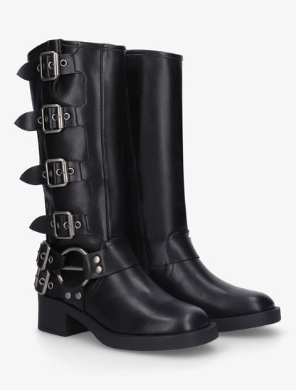 Bottes en simili style rock - Noir - 4