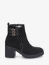 Bottines en suédine à talon épais - Noir - 1