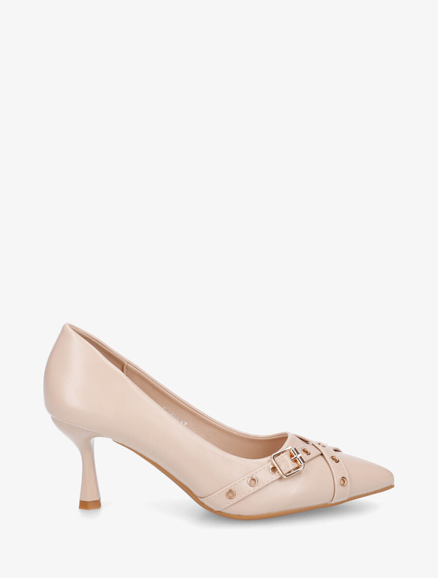 Escarpins en simili à bout pointu - Beige - 1
