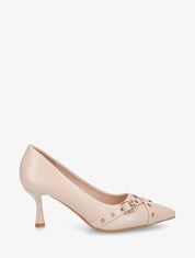 Escarpins en simili à bout pointu - Beige - 1