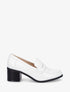 Mocassins à talon en simili - Blanc - 5