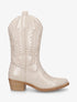 Bottines en simili nacré style santiags - Or - 1