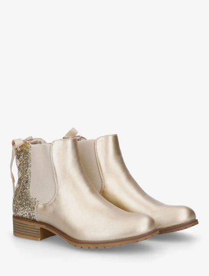 Bottines en simili nacré à contrefort pailleté - Or - 4