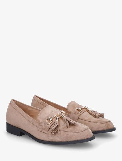 Mocassins unis en suédine - Taupe - 4