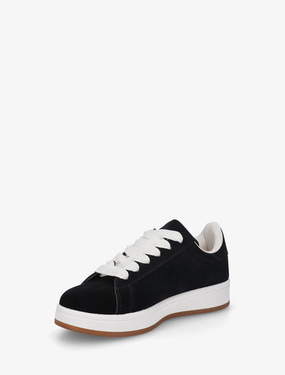 Sneakers en suédine à flocage - Noir - 3