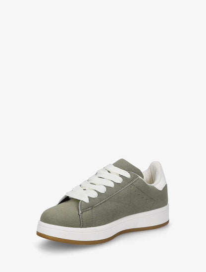 Sneakers en suédine à flocage - Kaki - 3