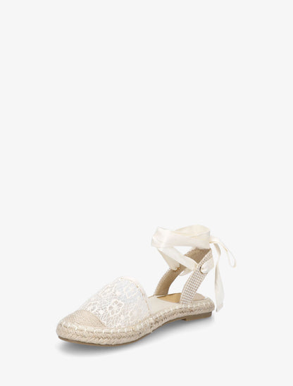 Espadrilles avec liens à nouer - Beige - 3