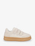 Sneakers bicolore à scratch - Beige - 1