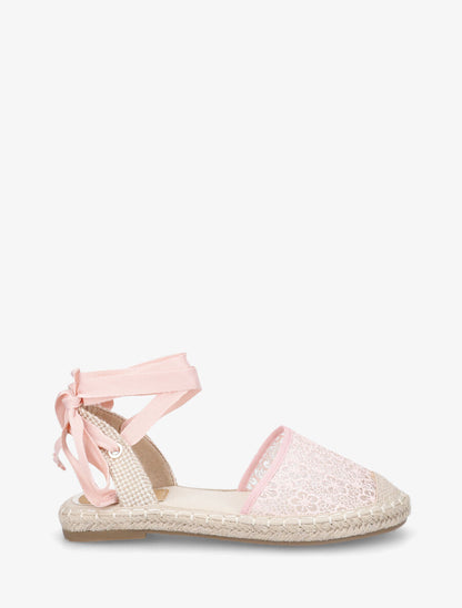 Espadrilles avec liens à nouer - Rose - 1