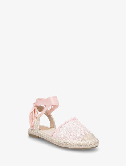 Espadrilles avec liens à nouer - Rose - 2