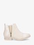 Bottines à imprimé croco et zip décoratif - Crème - 5