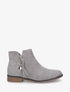 Bottines en suédine à zip décoratif - Gris - 5