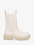 Bottines montantes élastiquées en simili - Crème - 5