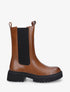 Bottines montantes élastiquées en simili - Camel - 1