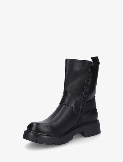 Bottines en simili à fente - Noir - 3